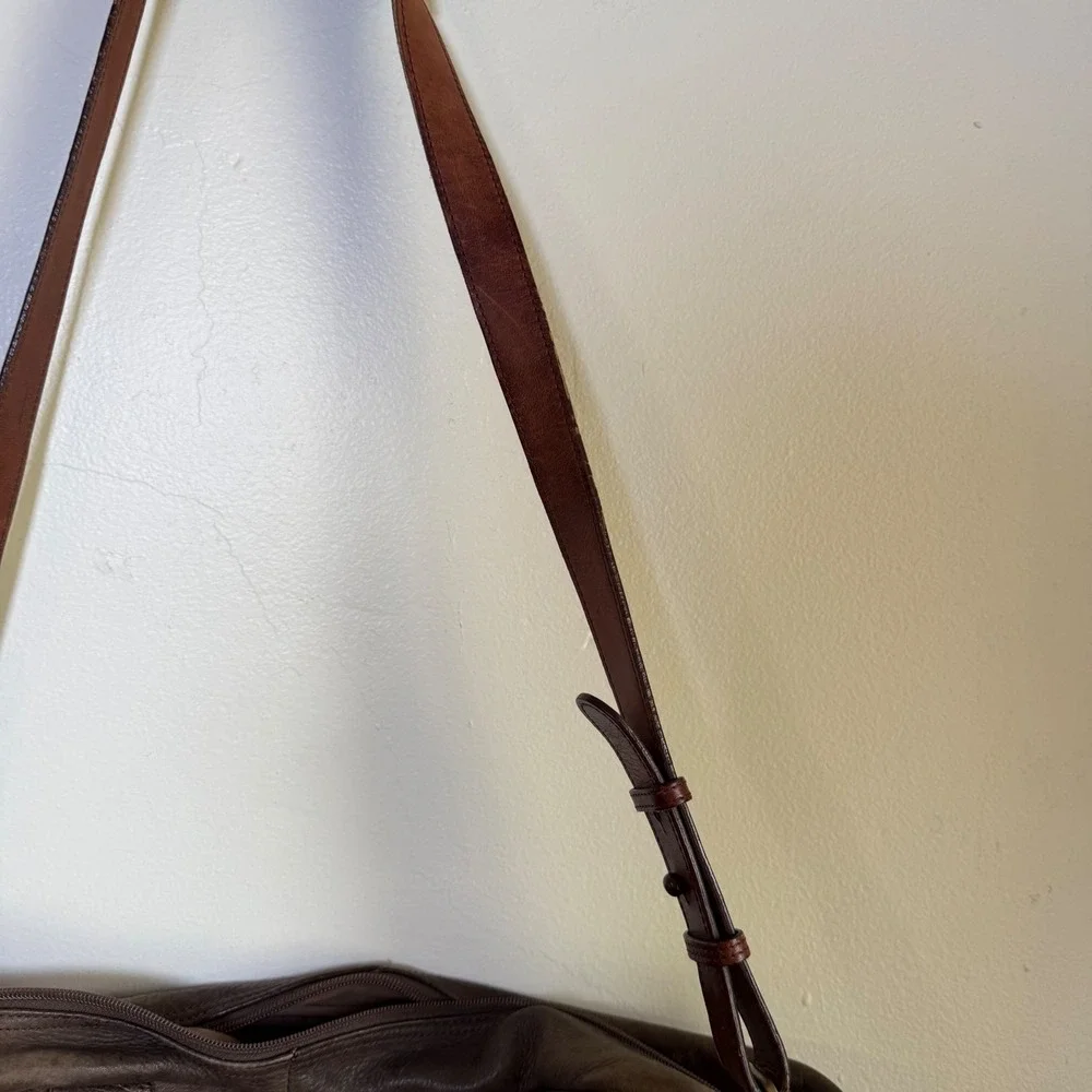 Vintage L.L. Bean Traveler Satchel‎ Leather Briefcase Messenger Bag Large Brown